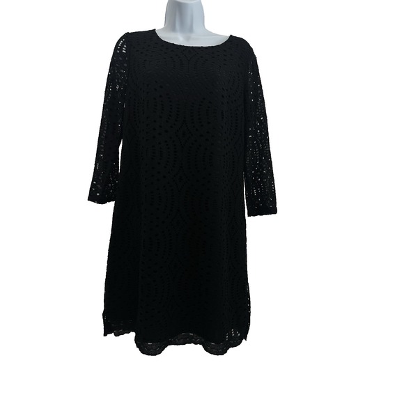 J.CREW Dresses & Skirts - J.Crew Factory Black Lace Mini Shift Dress Women's Sz: 4